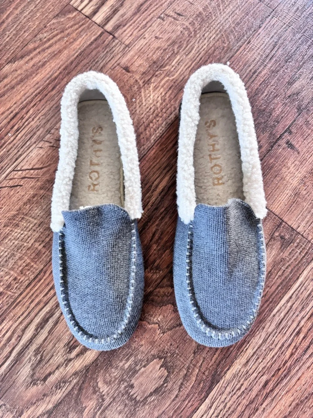 Rothy’s Driving Loafers- The Slipper in Birch Grey | Wool Sherpa Lined  | Size 7